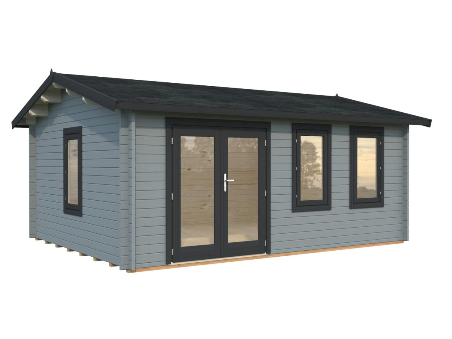 Palmako | Iris L (17'5" x 13'5" | 206 sq.ft. | 1.7") Double Glazed Summer House with Double Doors