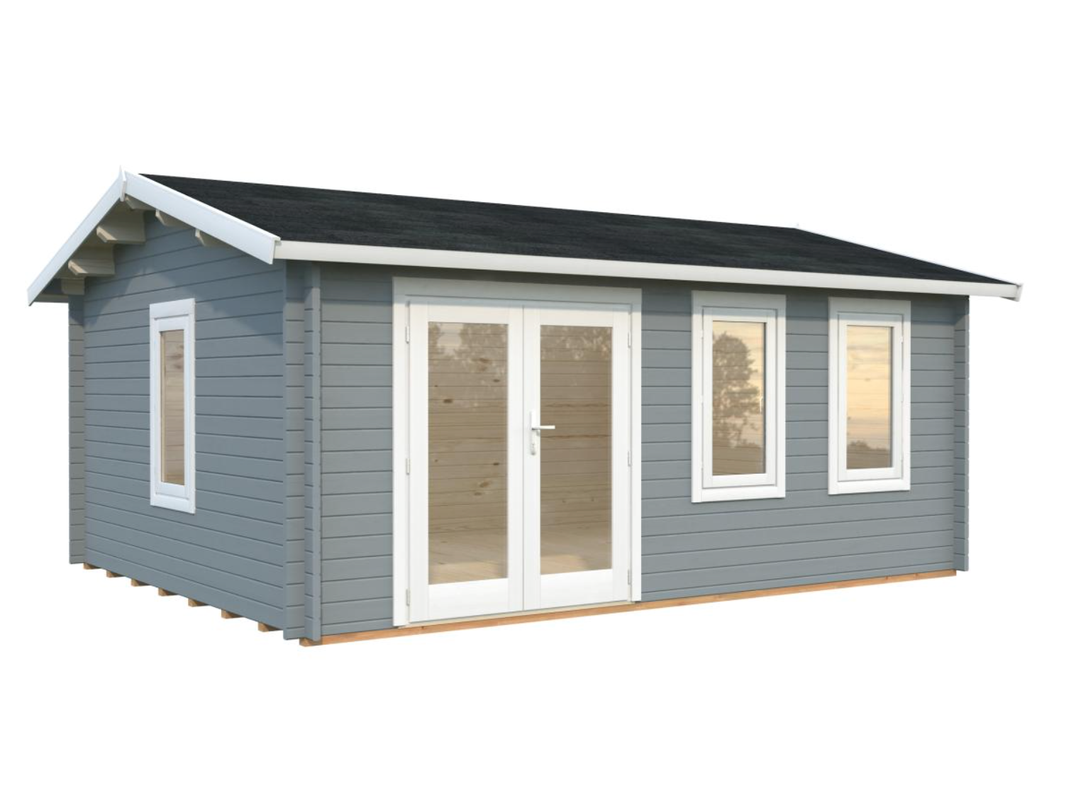 Palmako | Iris L (17'5" x 13'5" | 206 sq.ft. | 1.7") Double Glazed Summer House with Double Doors