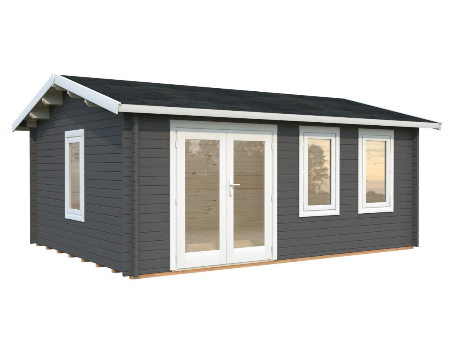 Palmako | Iris L (17'5" x 13'5" | 206 sq.ft. | 1.7") Double Glazed Summer House with Double Doors