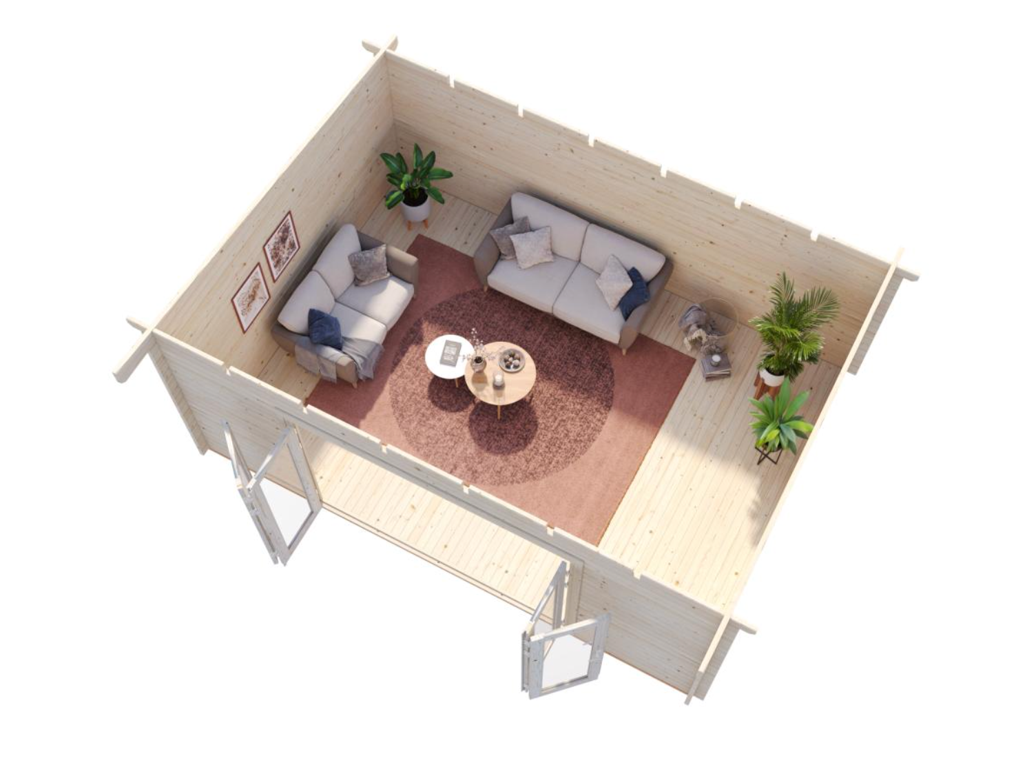 Palmako | Lea L (18'1" x 13'1" | 209 sq.ft. | 1.7") Pent Roof Garden Room with Bi-Fold Doors