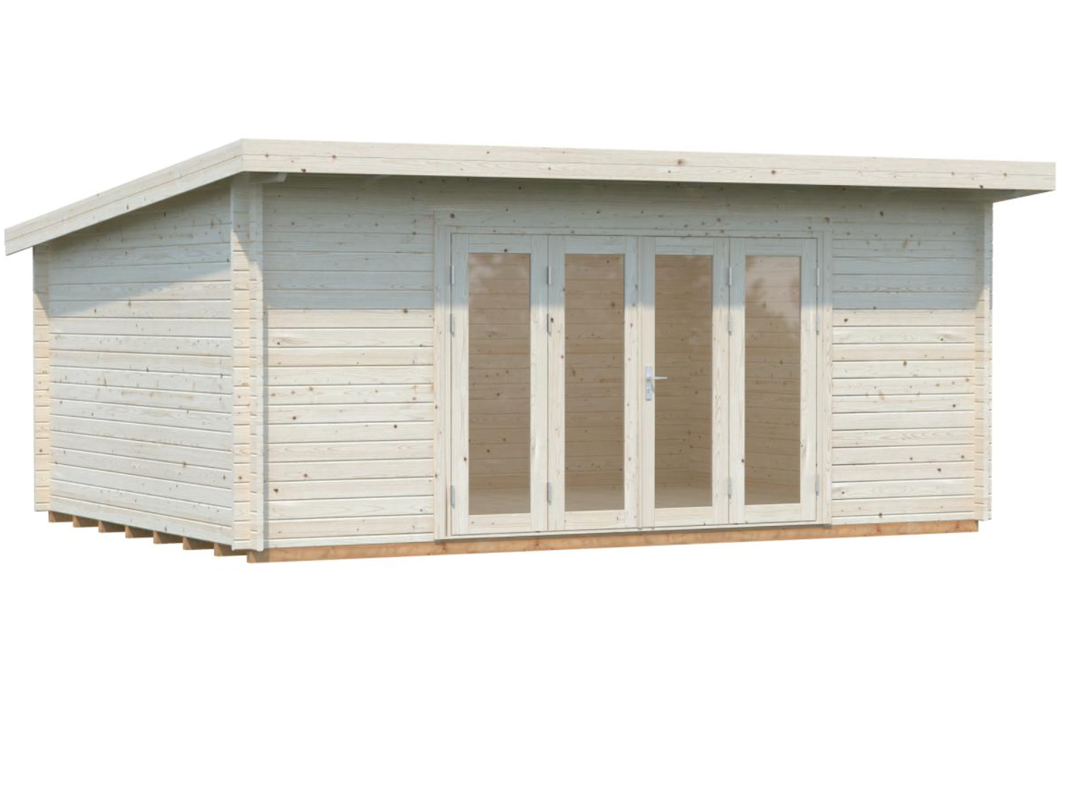 Palmako | Lea L (18'1" x 13'1" | 209 sq.ft. | 1.7") Pent Roof Garden Room with Bi-Fold Doors