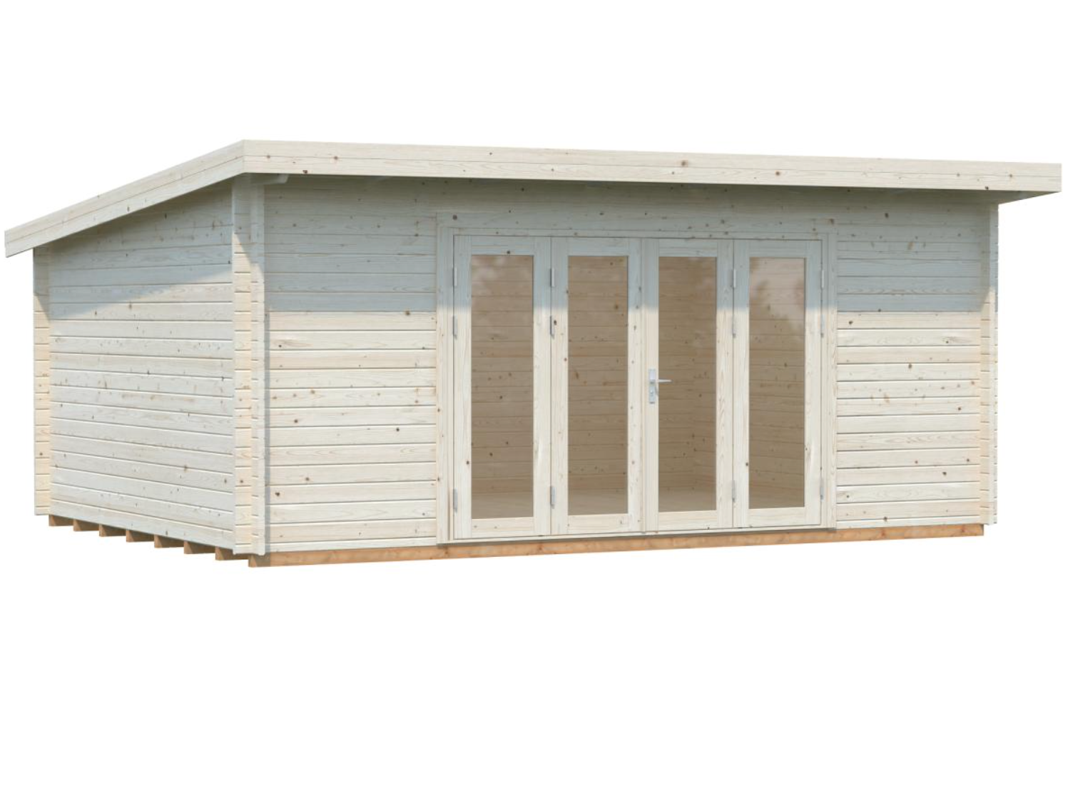 Palmako | Lea L (18'1" x 13'1" | 209 sq.ft. | 1.7") Pent Roof Garden Room with Bi-Fold Doors