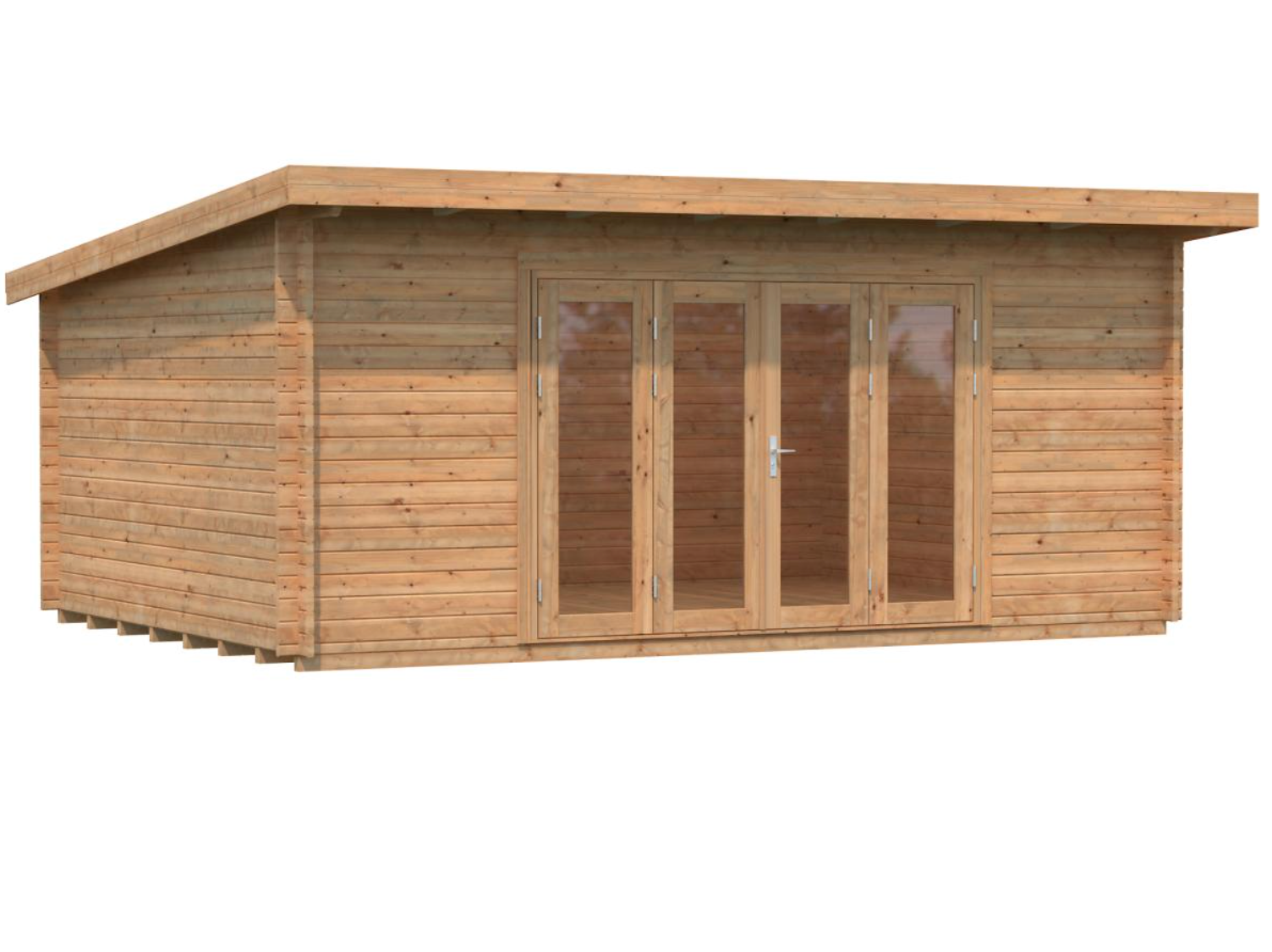 Palmako | Lea L (18'1" x 13'1" | 209 sq.ft. | 1.7") Pent Roof Garden Room with Bi-Fold Doors