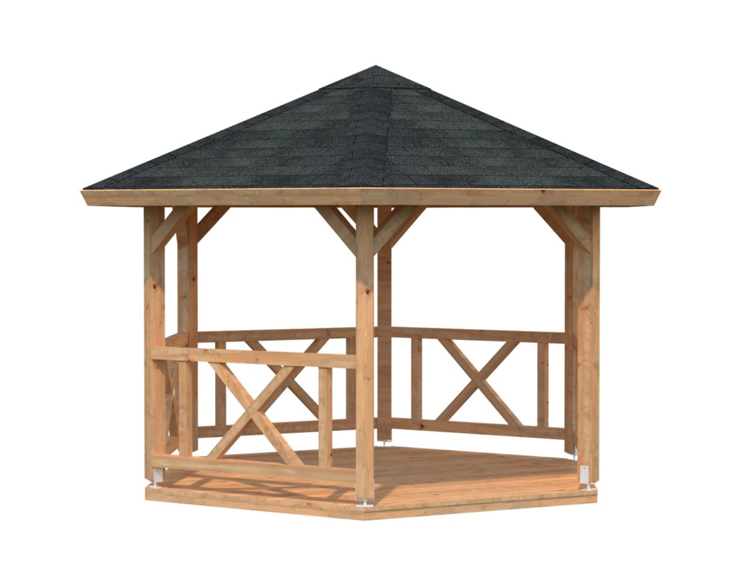 Palmako | Betty S (107 sq.ft.) Hexagonal Wooden Garden Gazebo