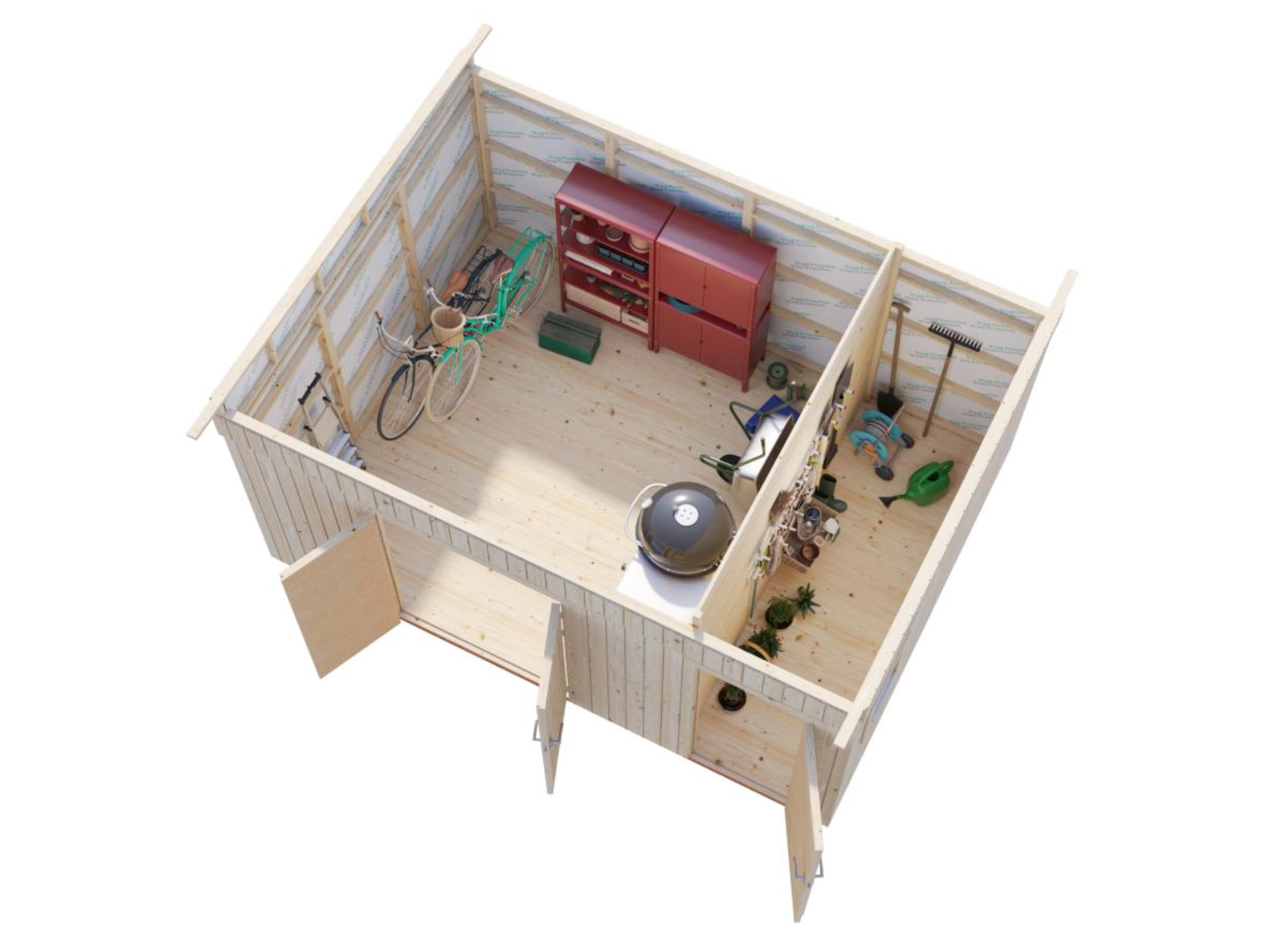 Palmako | Kalle M (14'9" x 11'0" | 145 sq.ft.) Two Room Pent Shed