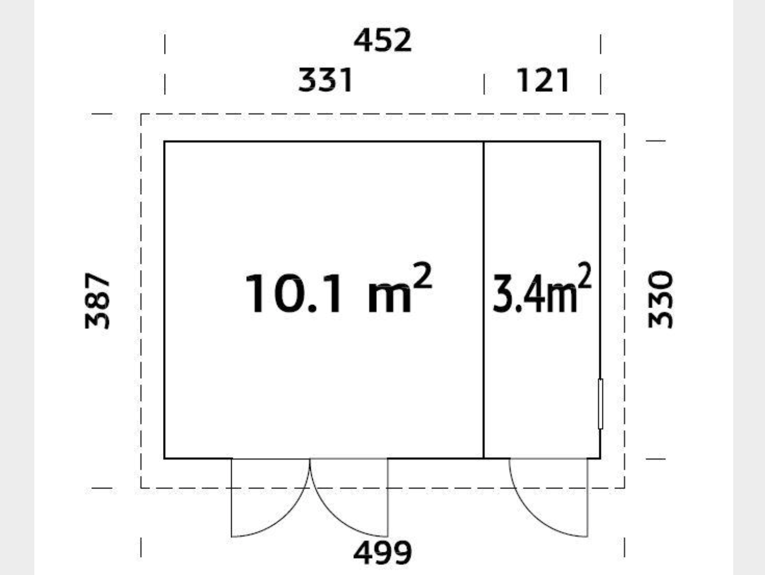 Palmako | Kalle M (14'9" x 11'0" | 145 sq.ft.) Two Room Pent Shed