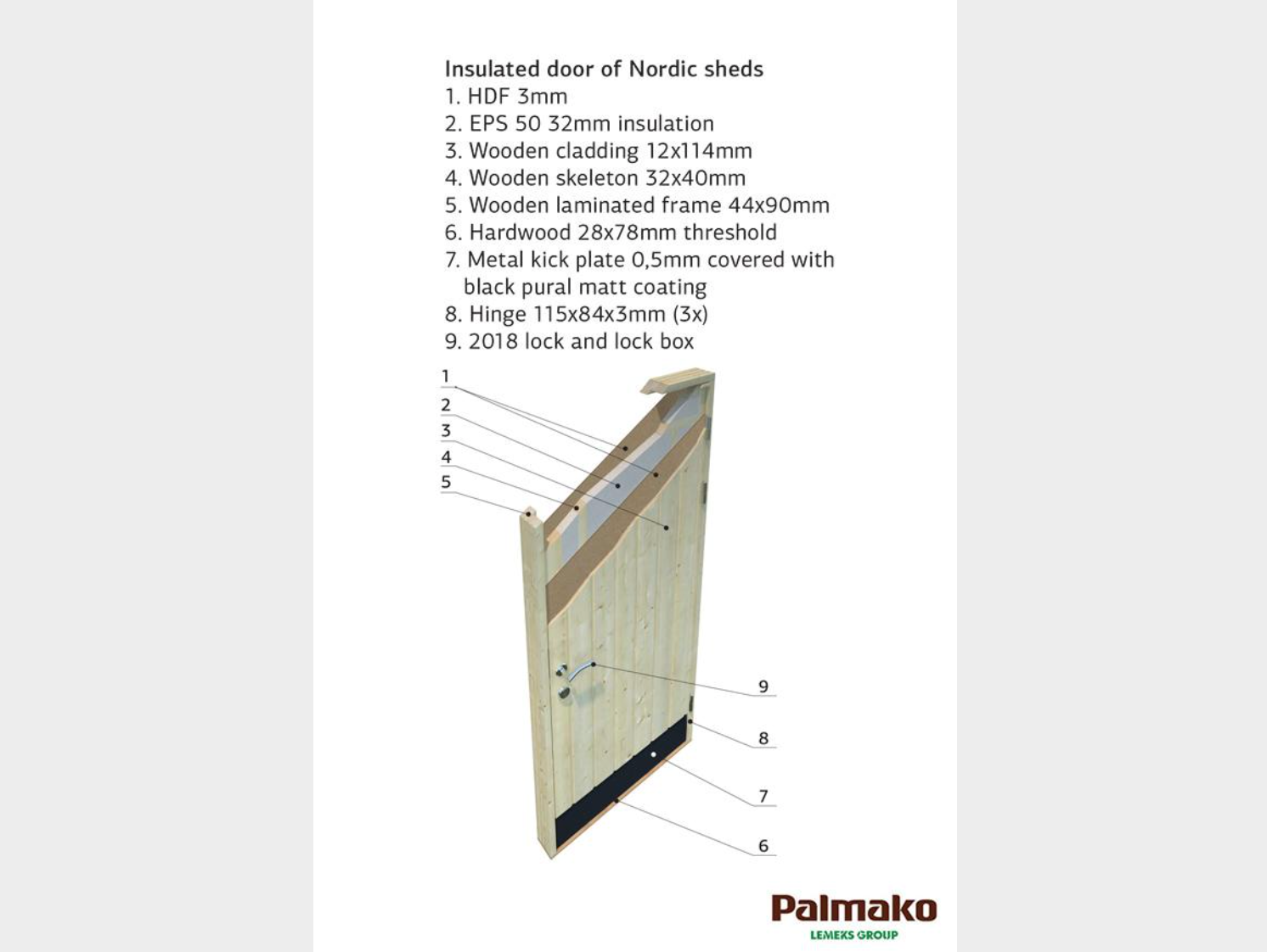 Palmako | Kalle M (14'9" x 11'0" | 145 sq.ft.) Two Room Pent Shed