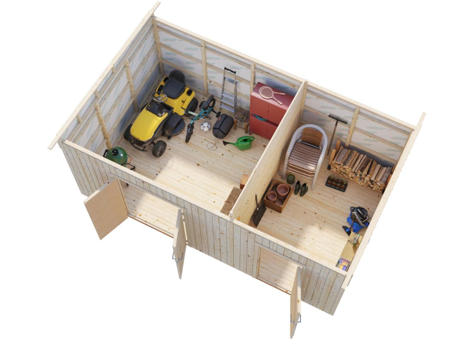 Palmako | Kalle L (18'4" x 11'0" | 182 sq.ft.) Two Room Pent Workshop