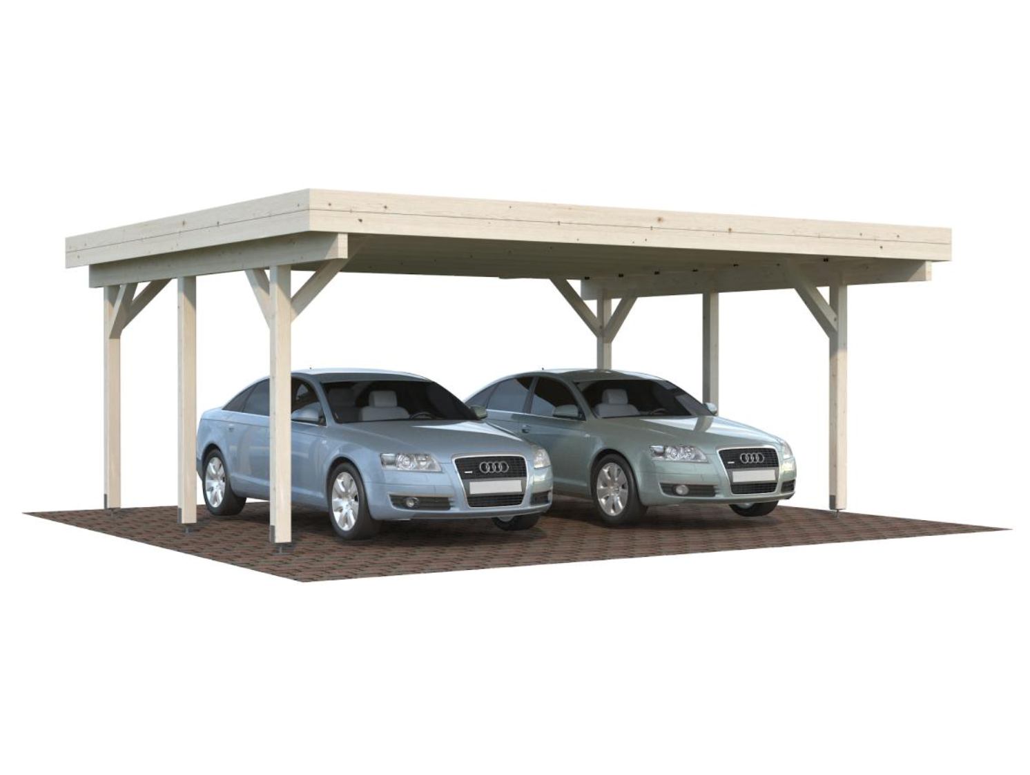 Palmako | Karl M (18'4" x 12'2" | 222 sq.ft.) Large Pavilion or Modern Flat Roof Double Carport