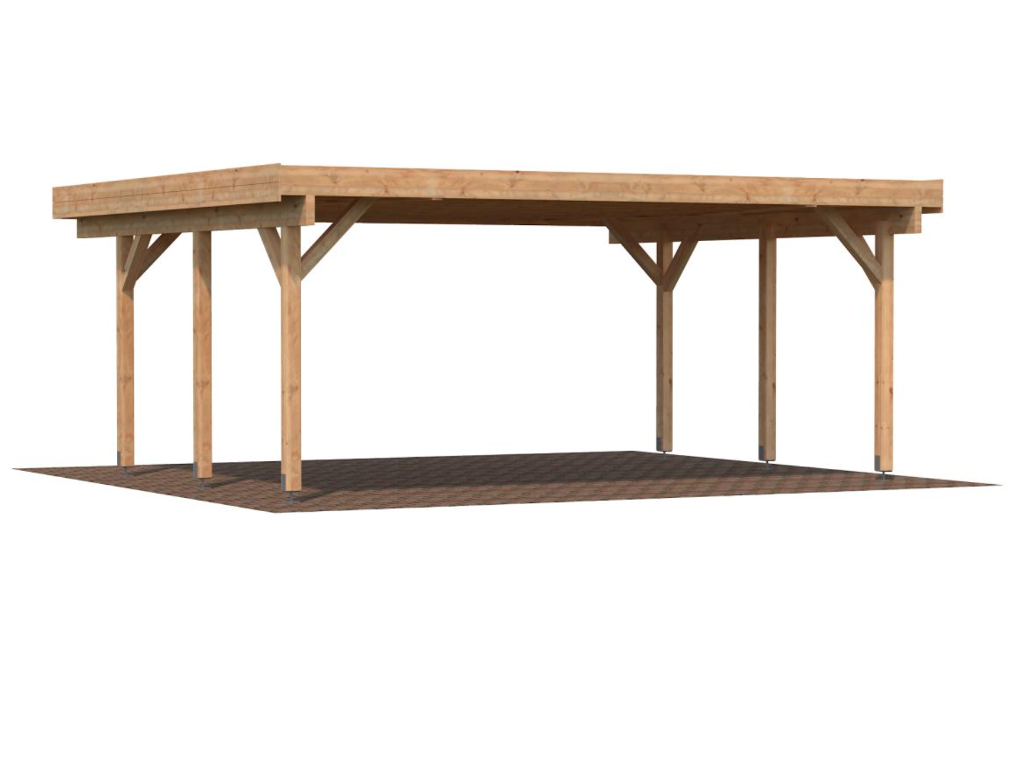 Palmako | Karl M (18'4" x 12'2" | 222 sq.ft.) Large Pavilion or Modern Flat Roof Double Carport