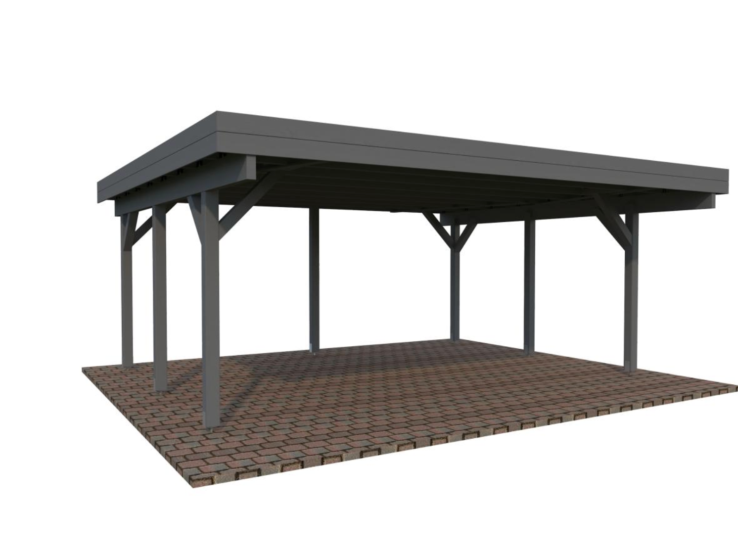 Palmako | Karl M (18'4" x 12'2" | 222 sq.ft.) Large Pavilion or Modern Flat Roof Double Carport