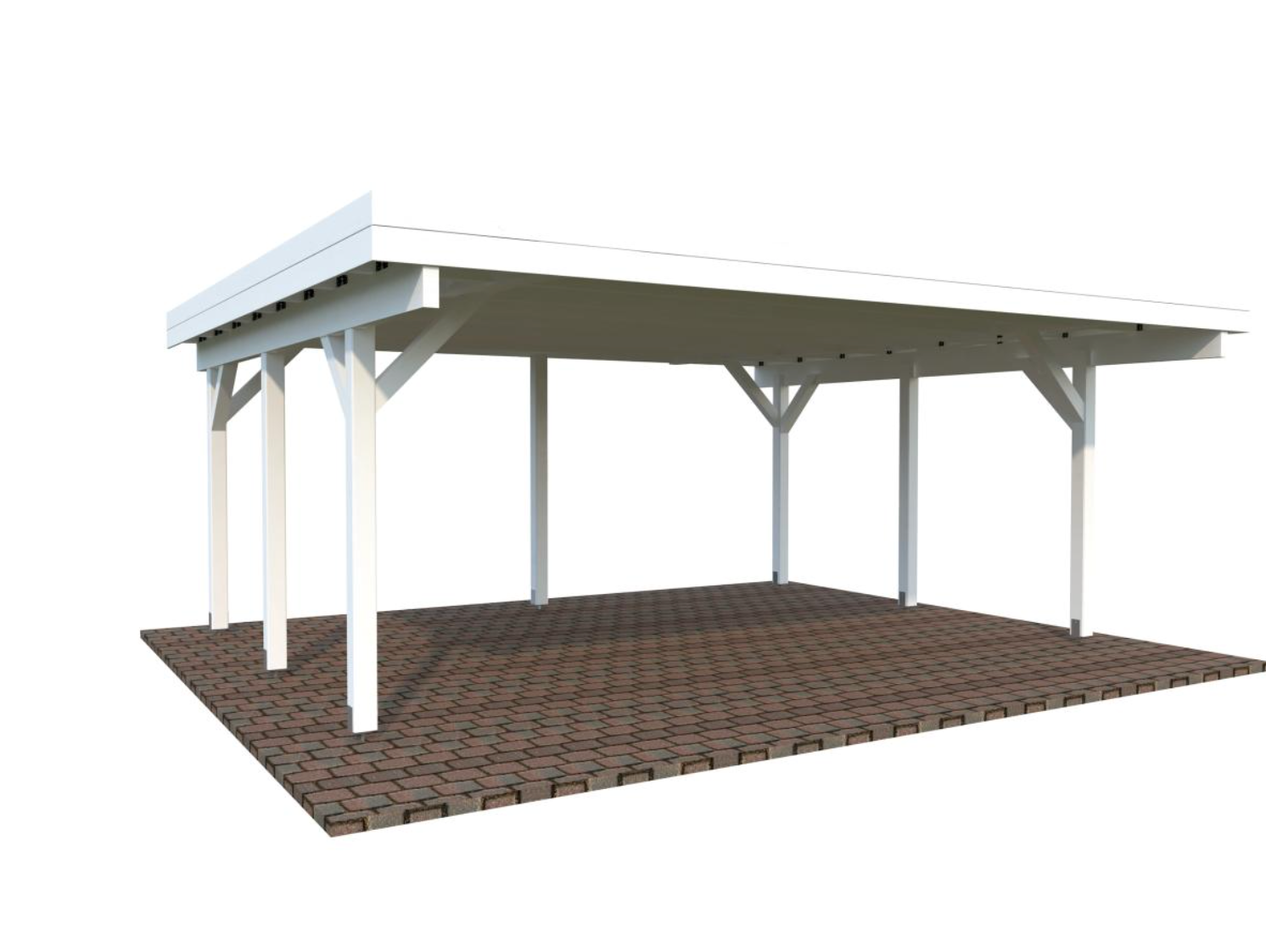 Palmako | Karl M (18'4" x 12'2" | 222 sq.ft.) Large Pavilion or Modern Flat Roof Double Carport