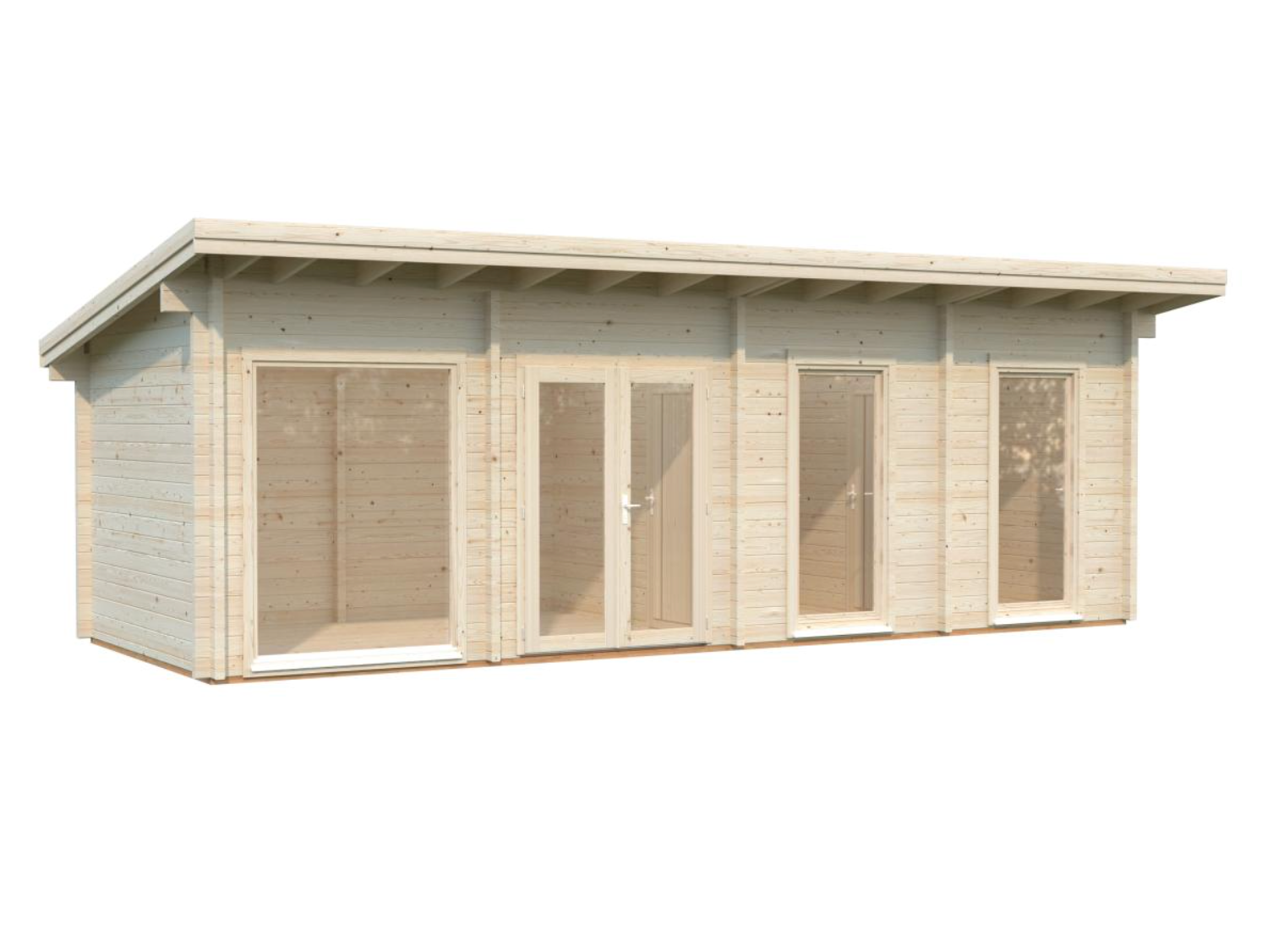 Palmako | Heidi L (27'7" x 10'6" | 242 sq.ft. | 2.8") Large 3-Room Log Garden House