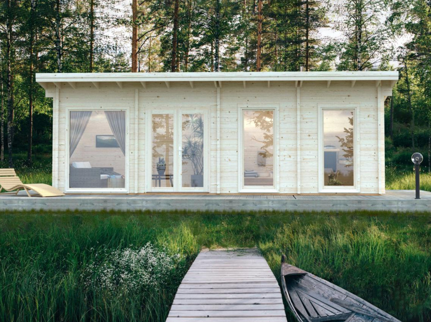 Palmako | Heidi L (27'7" x 10'6" | 242 sq.ft. | 2.8") Large 3-Room Log Garden House