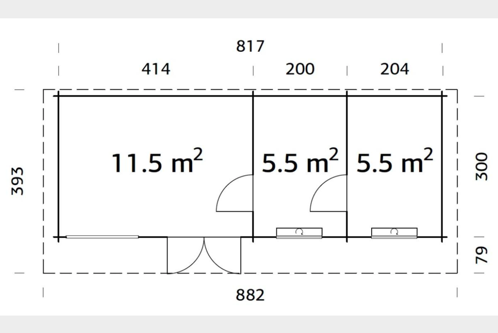 Palmako | Heidi L (27'7" x 10'6" | 242 sq.ft. | 2.8") Large 3-Room Log Garden House