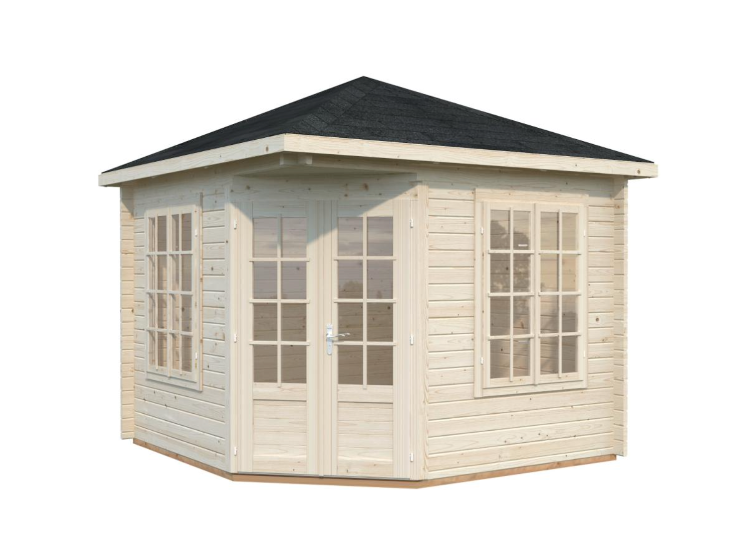 Palmako | Melanie XS (9′2″ × 9′2″ | 74.3  sq.ft. | 1.7″) Heavy Duty Corner Summer House