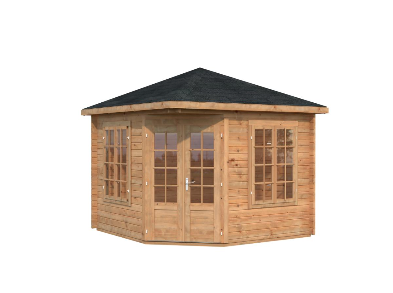 Palmako | Melanie XS (9′2″ × 9′2″ | 74.3  sq.ft. | 1.7″) Heavy Duty Corner Summer House