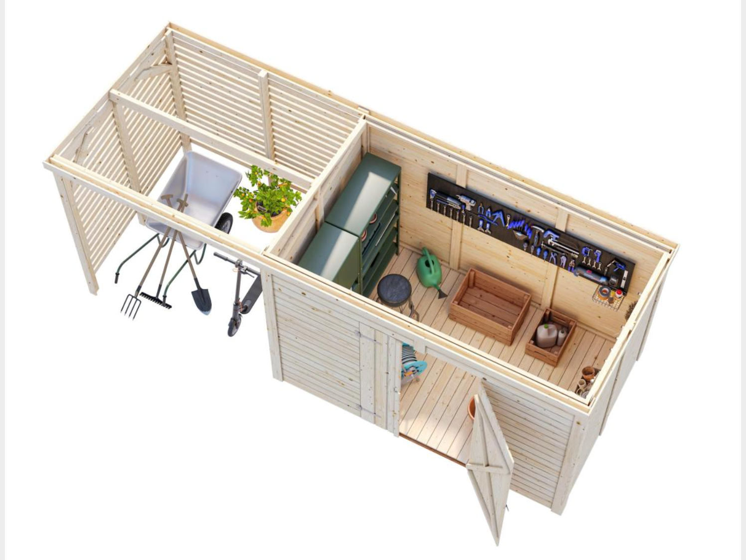 Palmako | Leif XL (15′1″ × 5′7″ | 48.4 sq.ft.) Spacious Garden Shed