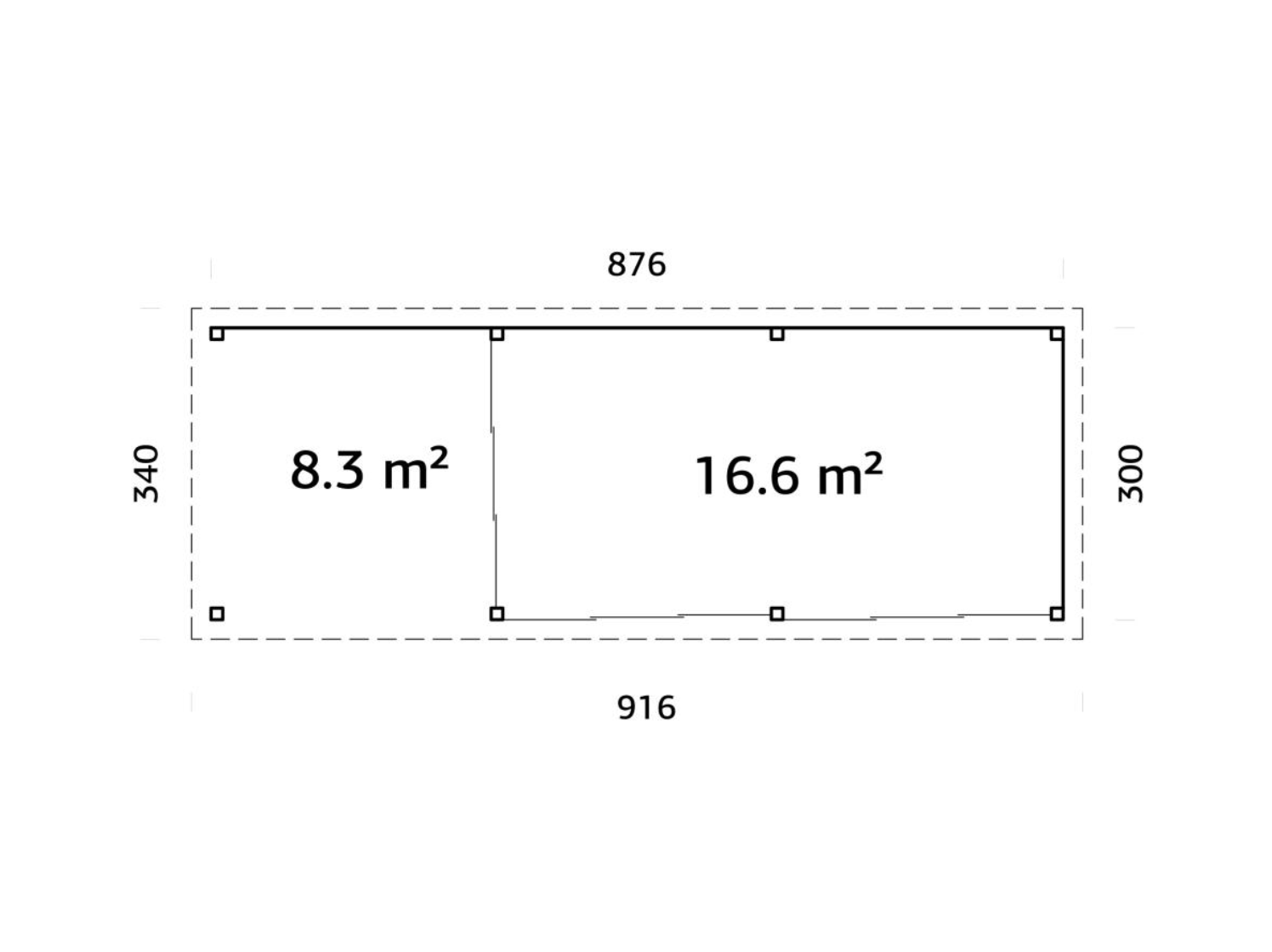 Palmako | Lenna (28′9″ × 9′10″ | 268.0 sq.ft.) Glass Garden Room With Sliding Doors