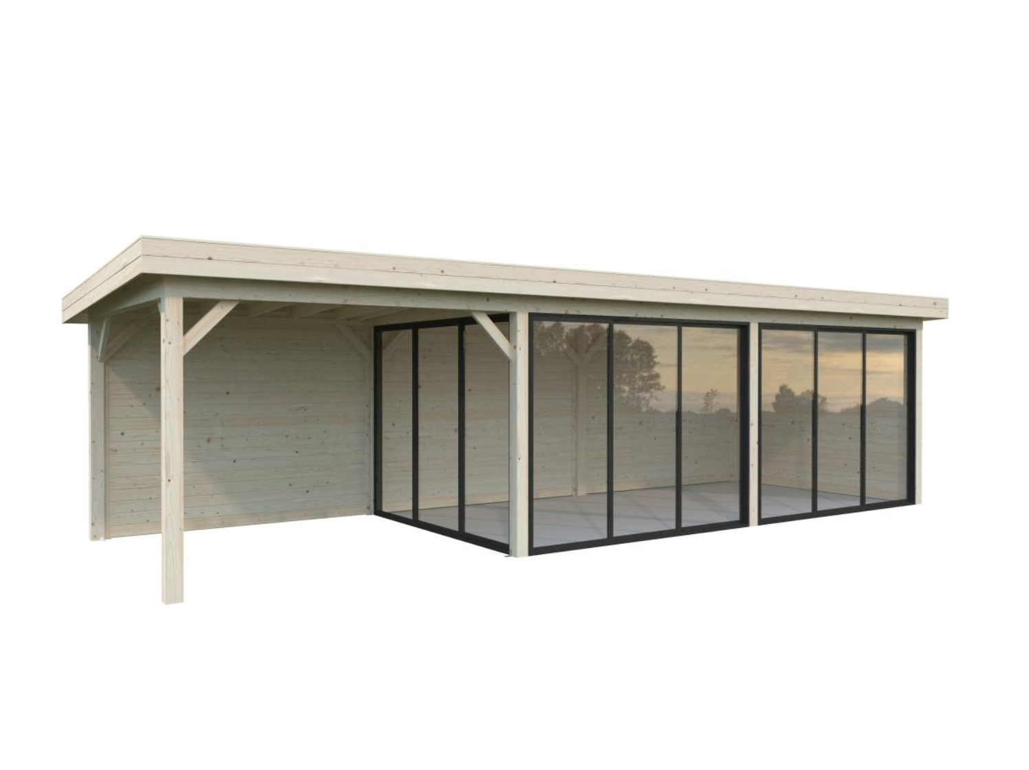 Palmako | Lenna (28′9″ × 9′10″ | 268.0 sq.ft.) Glass Garden Room With Sliding Doors