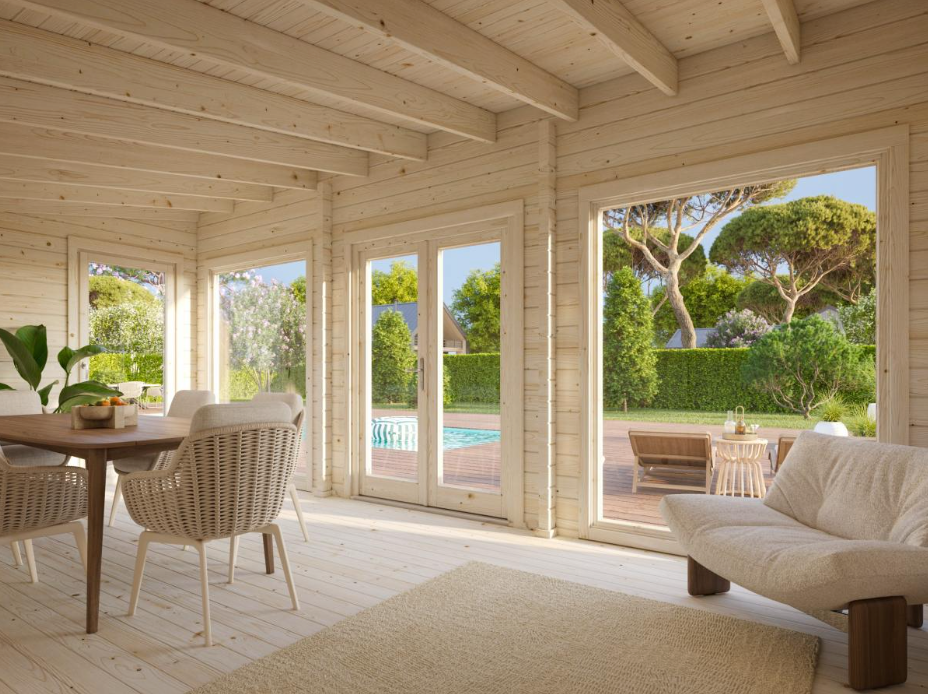 Palmako | Heidi M (21'0" x 11'10" | 212 sq.ft. | 2.8") Modern All-Season Log Garden House