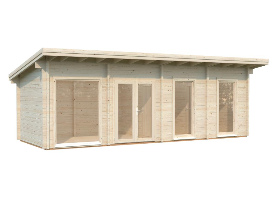 Palmako | Heidi L (27'7" x 10'6" | 242 sq.ft. | 2.8") Large 3-Room Log Garden House