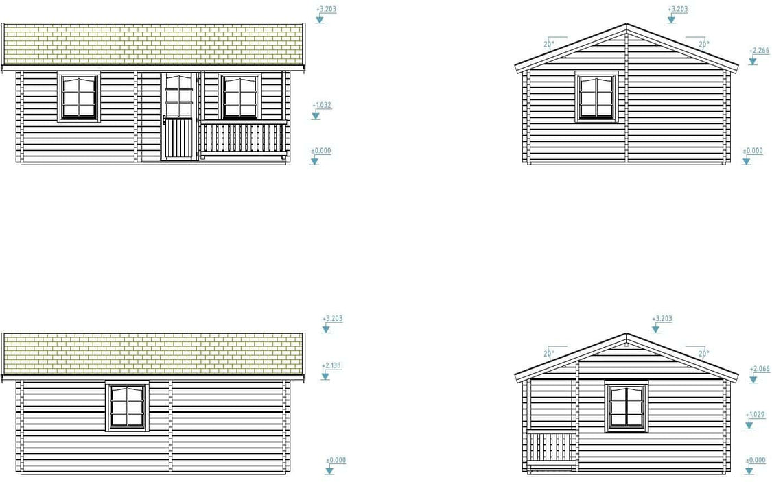 Palmako | Sandra S  (20'4" x 15'5" | 231 sq.ft. | 2.8") Traditional Holiday Summer House