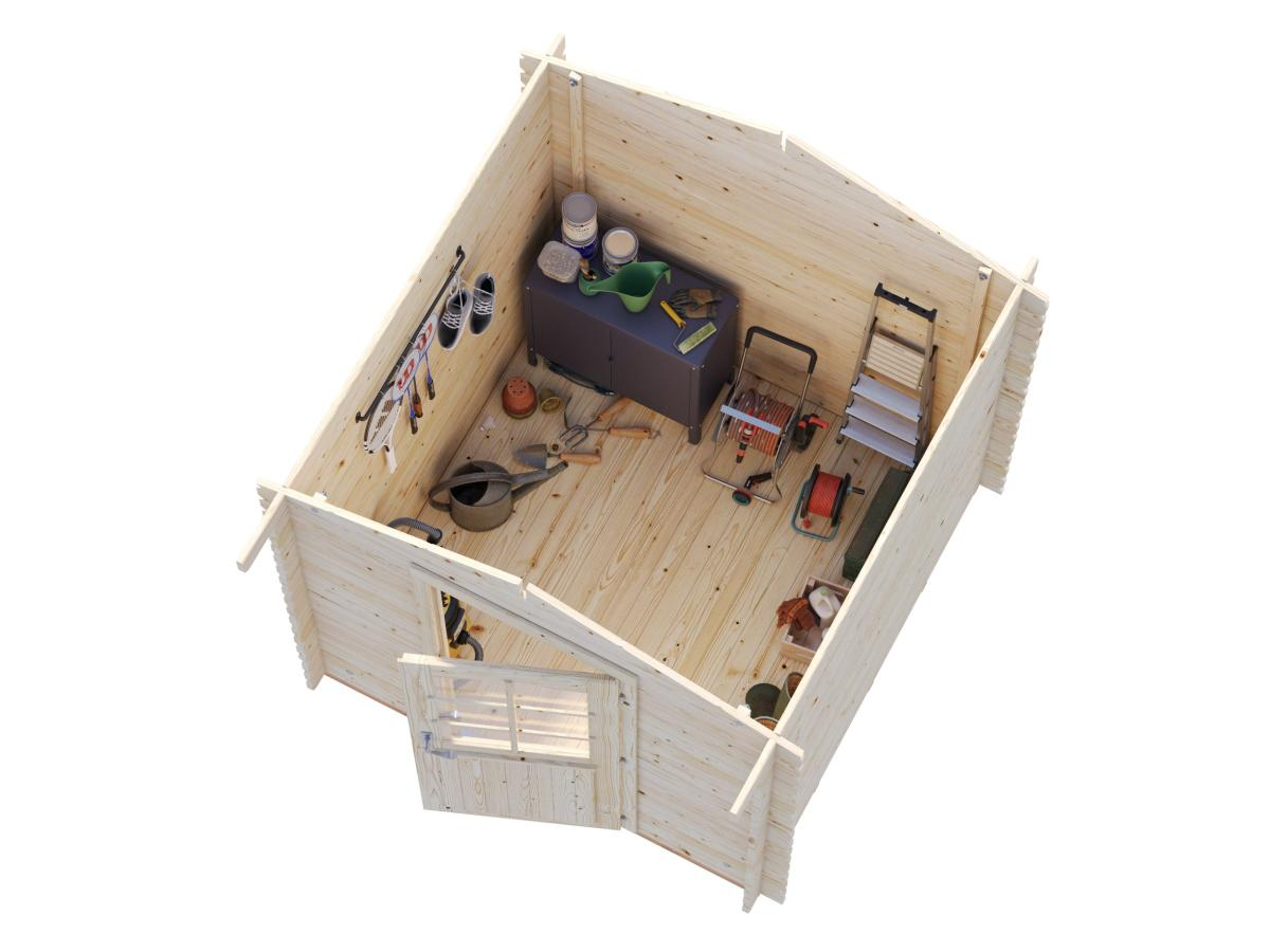 Palmako | Vivian S (7'3" x 7'3" | 40.9 sq.ft. | 1.1") Compact Garden Log Cabin