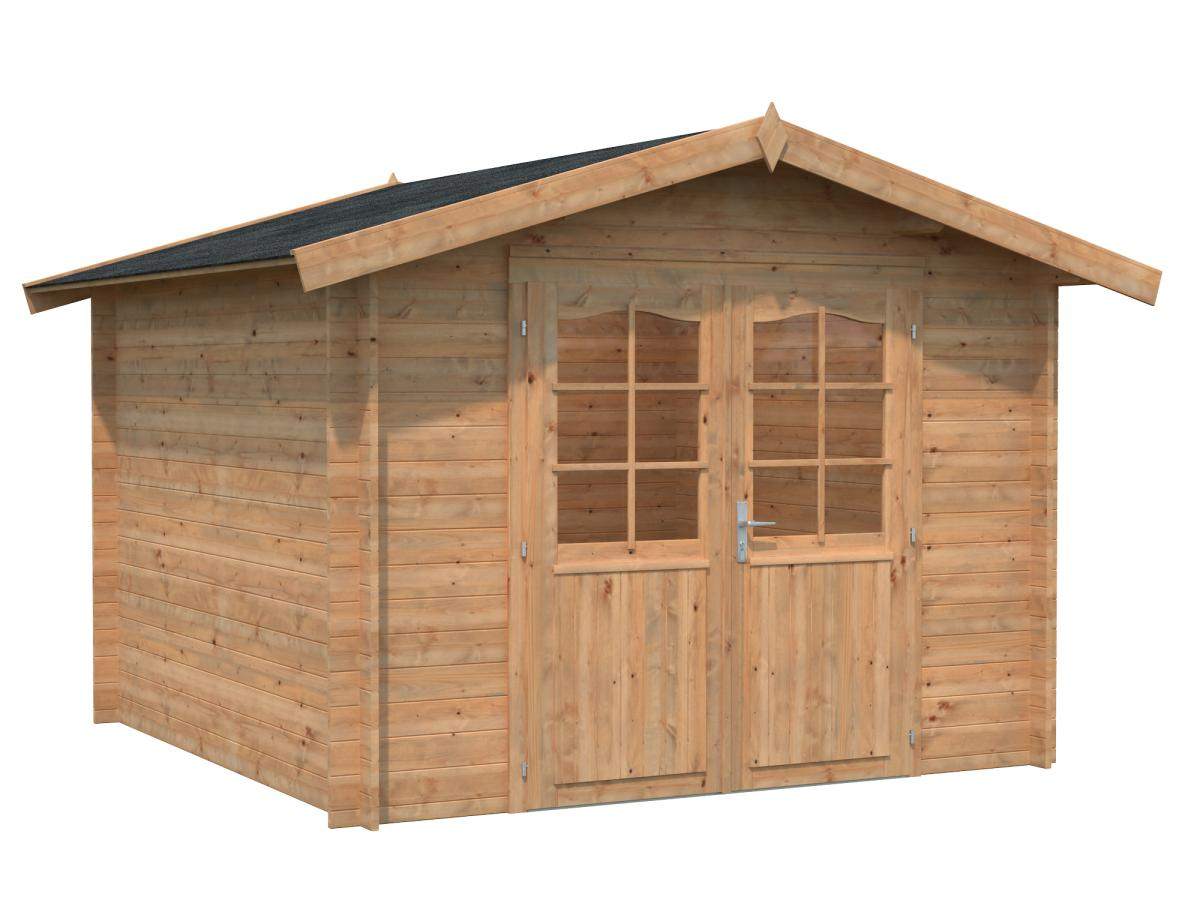Palmako | Lotta S (9'10" x 9'10" | 78.6 sq.ft. | 1.1") Garden Storage Log Cabin