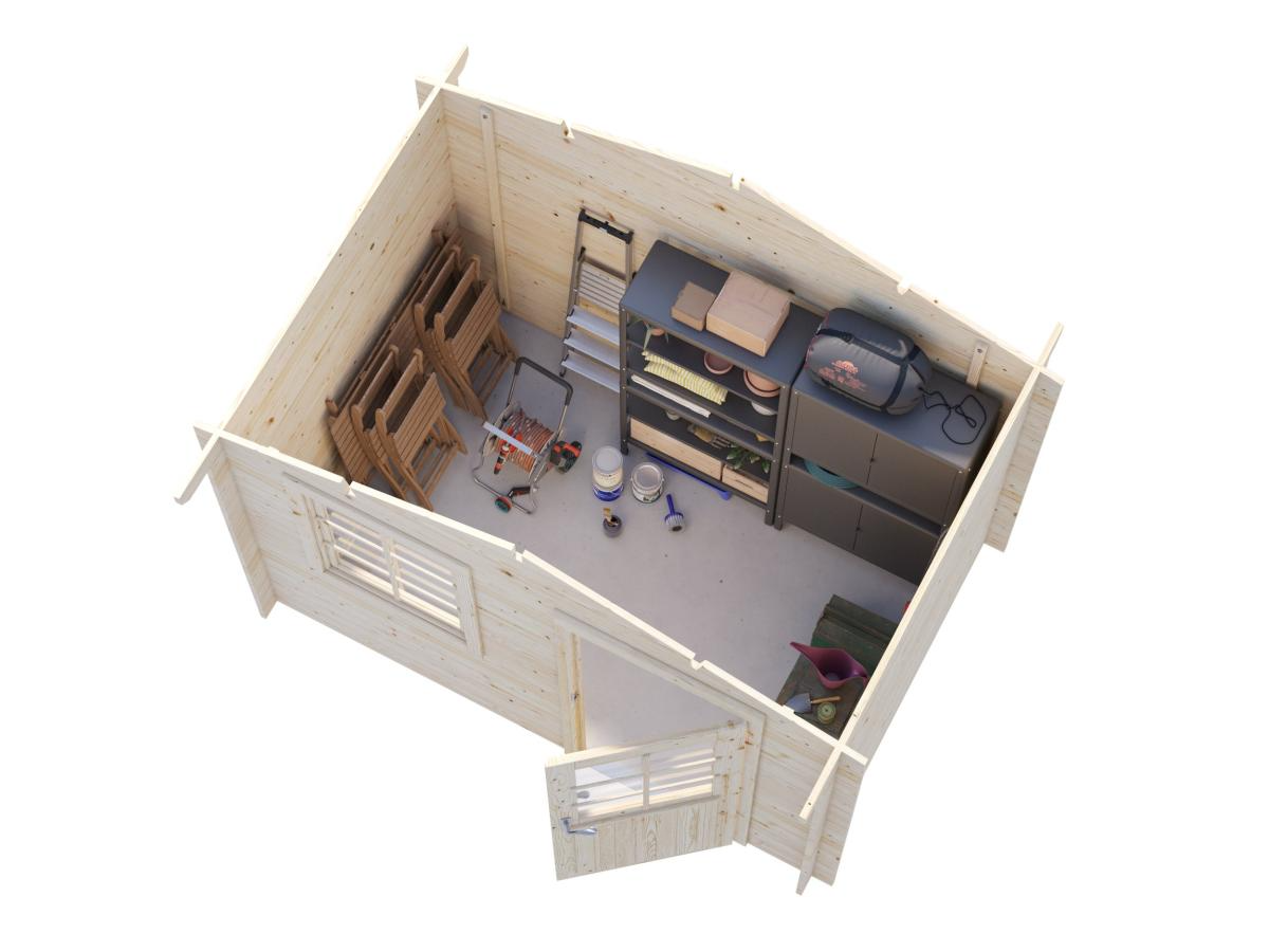 Palmako | Klara S (9'10" x 6'7" | 50.6 sq.ft. | 1.1") Beach Hut Style Tiny Log Cabin or Garden Shed