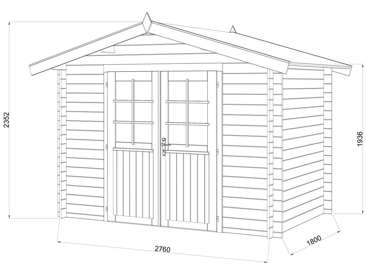Palmako | Valentine S (9'9" x 6'7" | 50.6 sq.ft. | 1.1") Pressure Treated Garden Shed Log Cabin