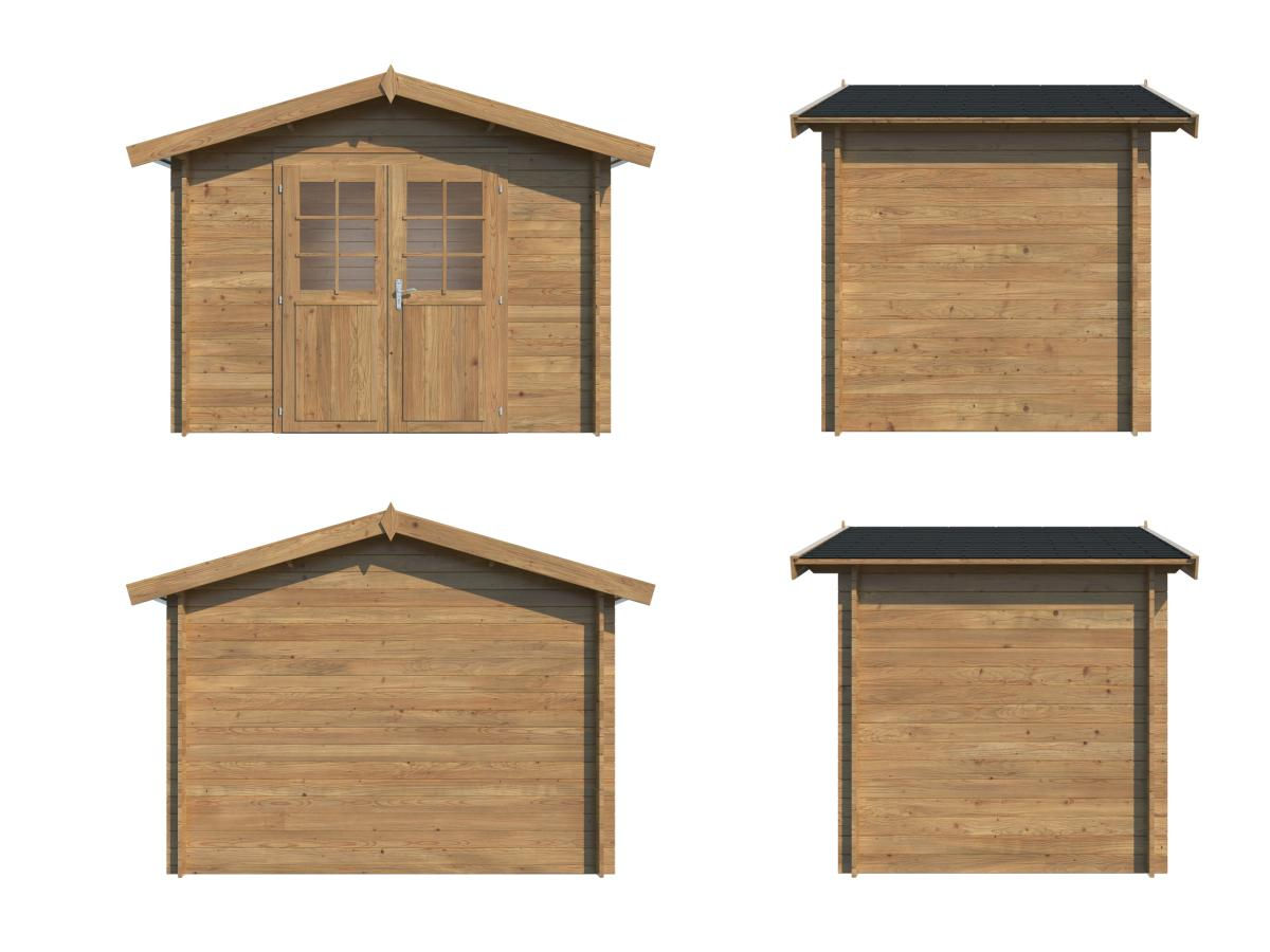 Palmako | Valentine S (9'9" x 6'7" | 50.6 sq.ft. | 1.1") Pressure Treated Garden Shed Log Cabin