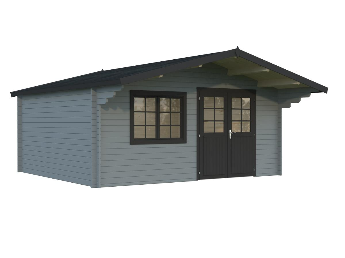 Palmako | Britta L (16'5" x 14'7" | 212 sq.ft. | 1.6") Swiss Chalet Style Garden Log Cabin