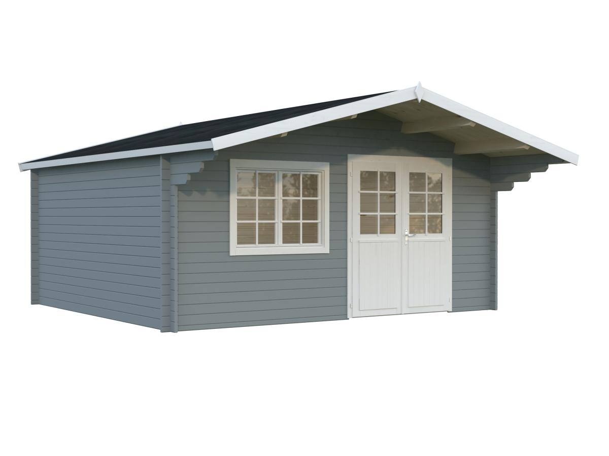 Palmako | Britta L (16'5" x 14'7" | 212 sq.ft. | 1.6") Swiss Chalet Style Garden Log Cabin