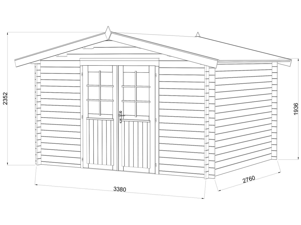 Palmako | Valentine L (11'9" x 9'9" | 96.9 sq.ft. | 1.1") Pressure Treated Double Door Garden Shed