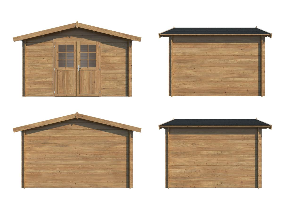 Palmako | Valentine L (11'9" x 9'9" | 96.9 sq.ft. | 1.1") Pressure Treated Double Door Garden Shed