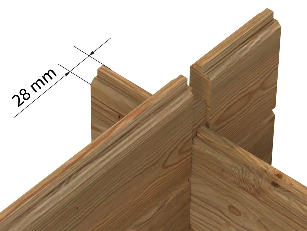 Palmako | Valentine L (11'9" x 9'9" | 96.9 sq.ft. | 1.1") Pressure Treated Double Door Garden Shed