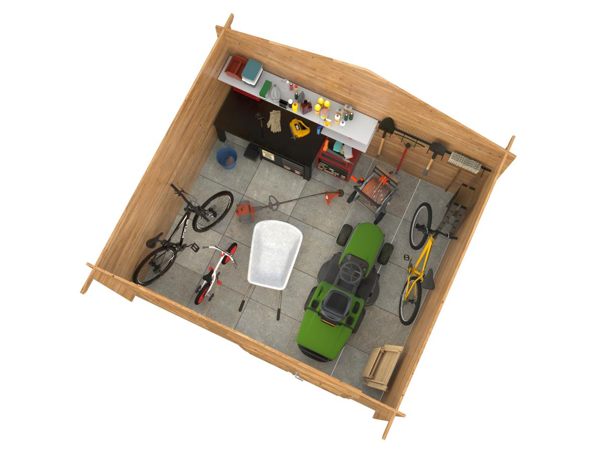 Palmako | Valentine XL (12'6" x 11'1" | 118.4 sq.ft. | 1.1") Pressure Treated Double Door Garden Shed