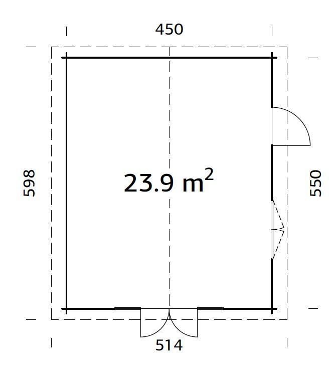 Palmako | Irene L (15'5" x 18'8" | 257.4 sq.ft. | 1.7") Garden Log Cabin