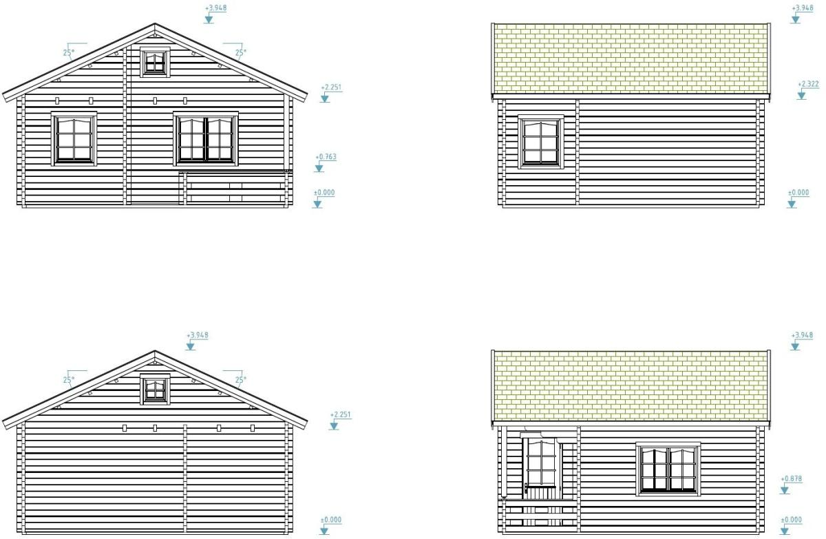 Palmako | Emily (19'4" x 18'8" | 430.6 sq.ft. | 2.8") Log Cabin Holiday Chalet