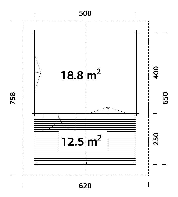 Palmako | Agneta M (17'1" x 13'9" | 202.4 sq.ft. | 2.7") Summer House with a Spacious Veranda