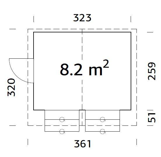 Palmako | Stella M (10'7" x 8'6" | 88.3 sq.ft.) Garden Drinks Bar
