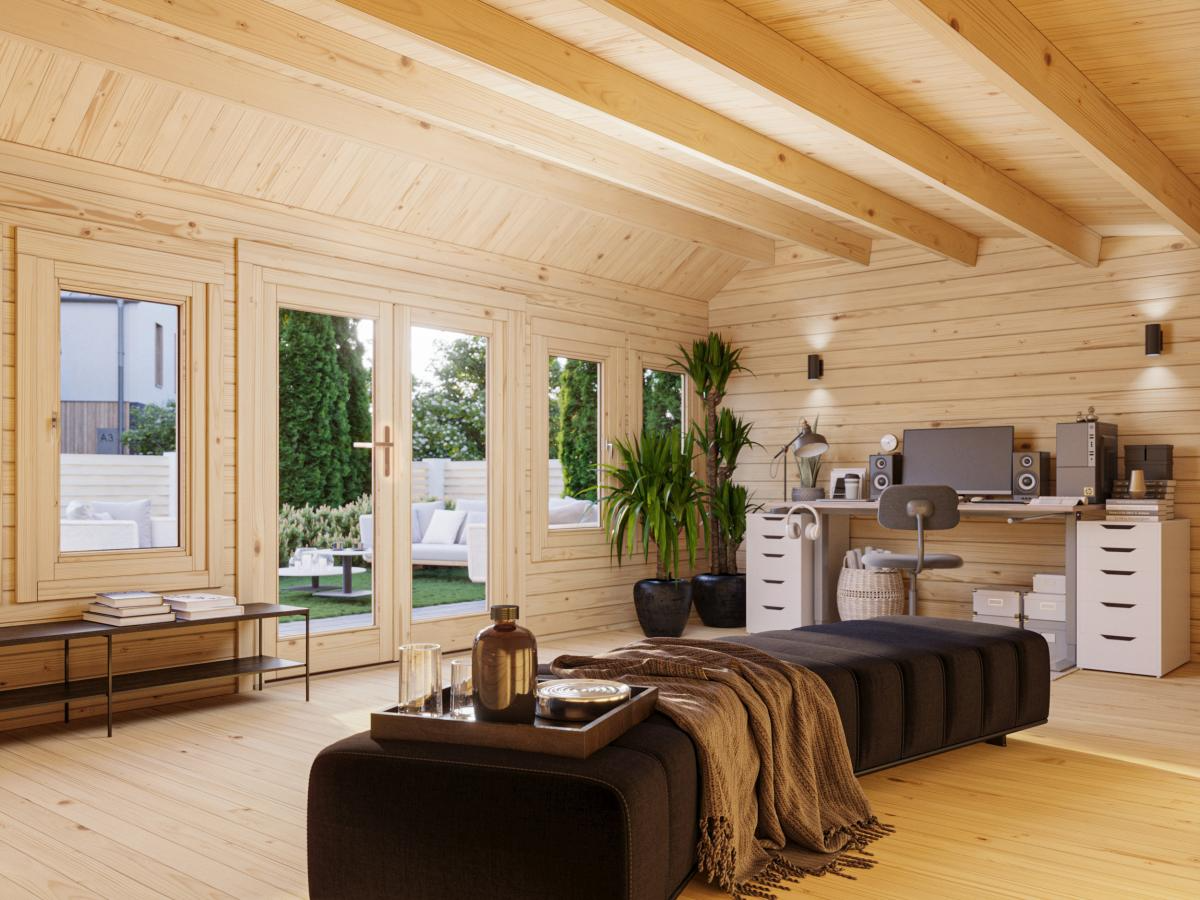 Palmako | Claudia Pent XL (18'1" x 13'1" | 208.8 sq.ft. | 1.3") Under 2.5m Clockhouse Style Large Log Cabin