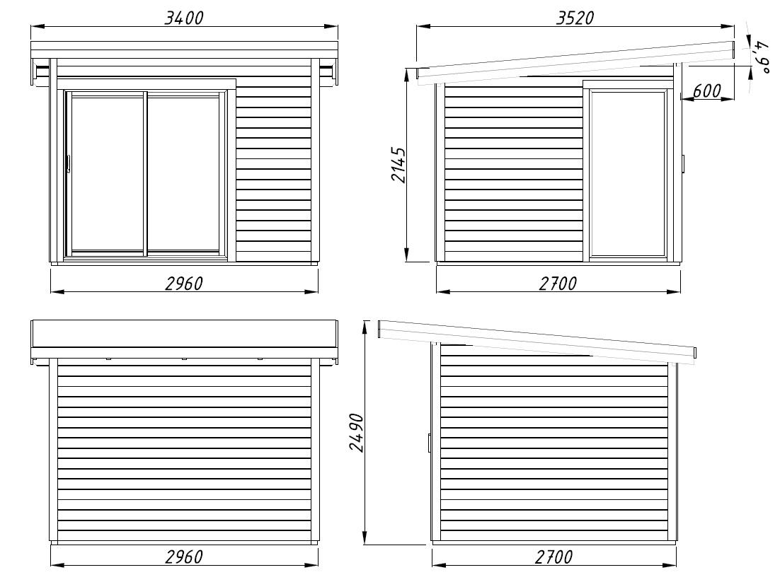 Palmako | Andrea XS (9'10" x 8'10" | 80.7 sq.ft. | 1.7") Small Double Glazed Modern Garden Room