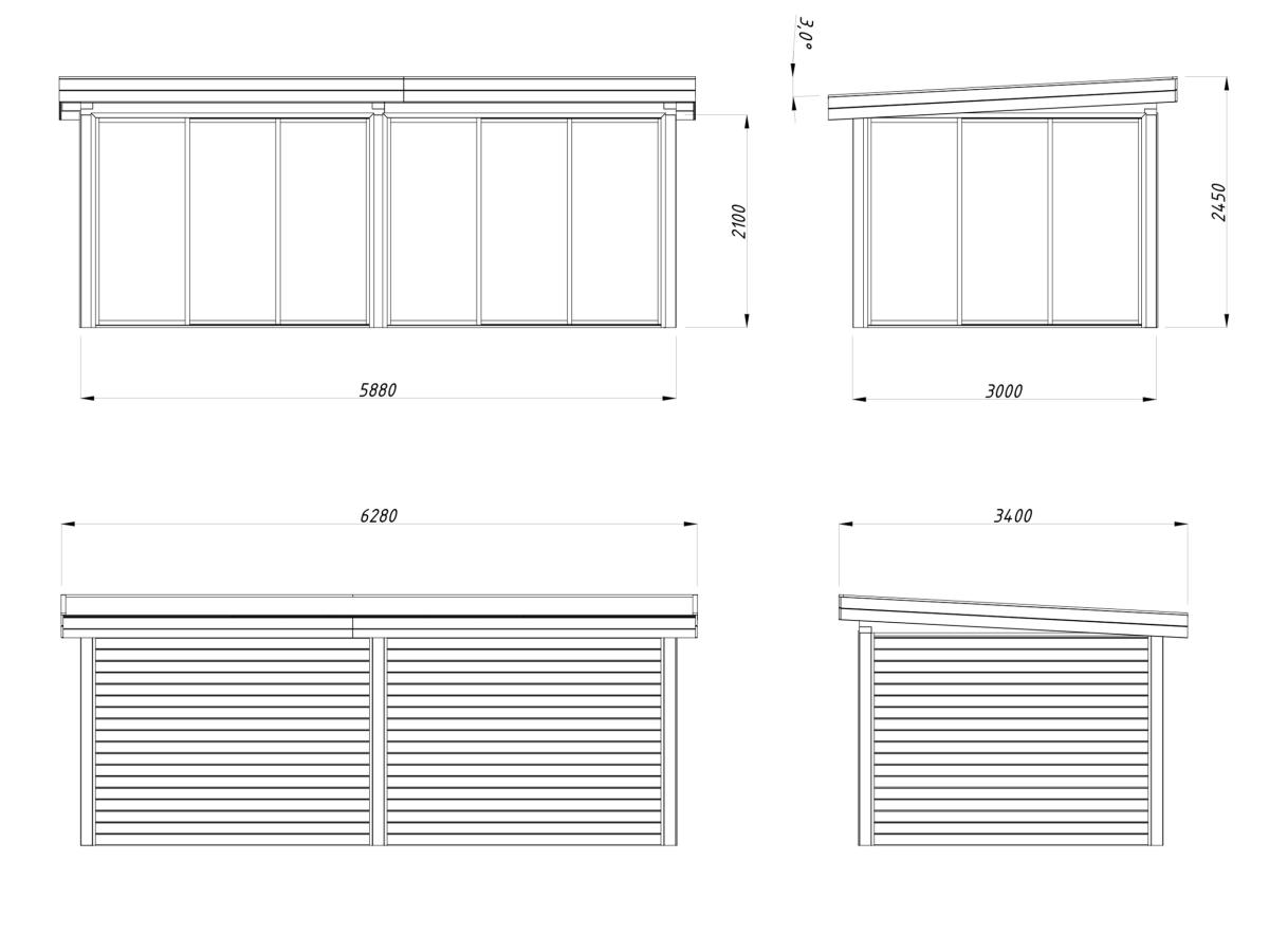 Palmako | Lenna (19'3" x 9'10" | 178.7 sq.ft.) Glass Garden Room With Sliding Doors